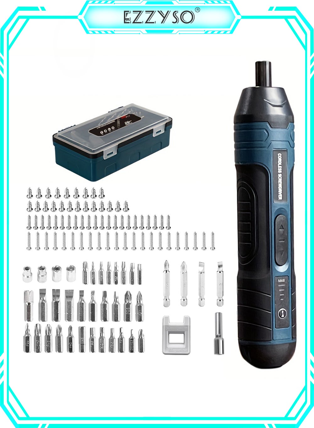 مفك كهربائي بدون سلك مع 105 ملحق، شحن USB، 4 مستويات عزم …