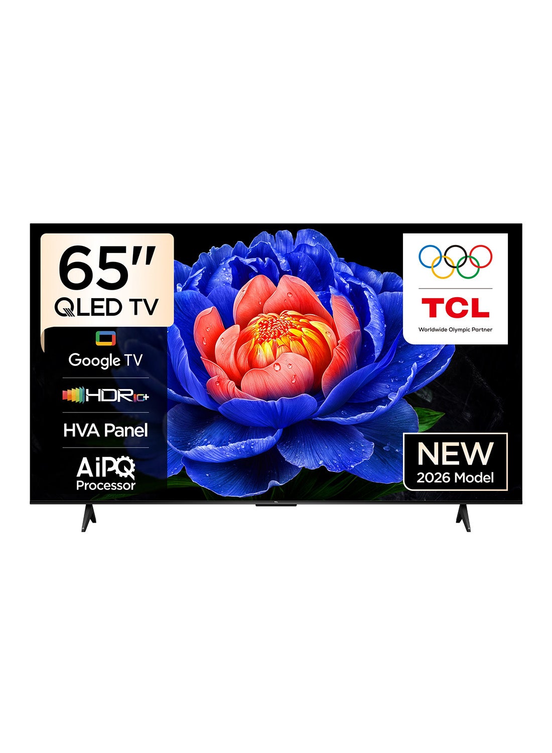 تلفاز ذكي 65 بوصة 4K UHD، QLED، Google TV، 2026، ضمان لمد…