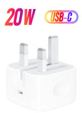 محول طاقة بقابس ثلاثي بمنفذ USB C بقدرة 20 وات أبيض