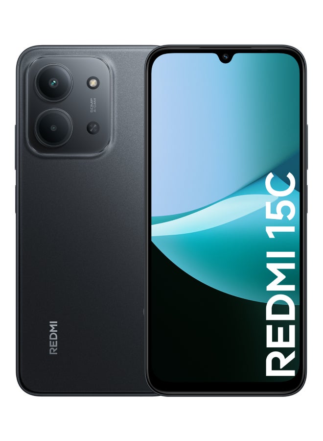 ريدمي 15C ثنائي الشريحة أسود منتصف الليل 8GB RAM 256GB 4G…