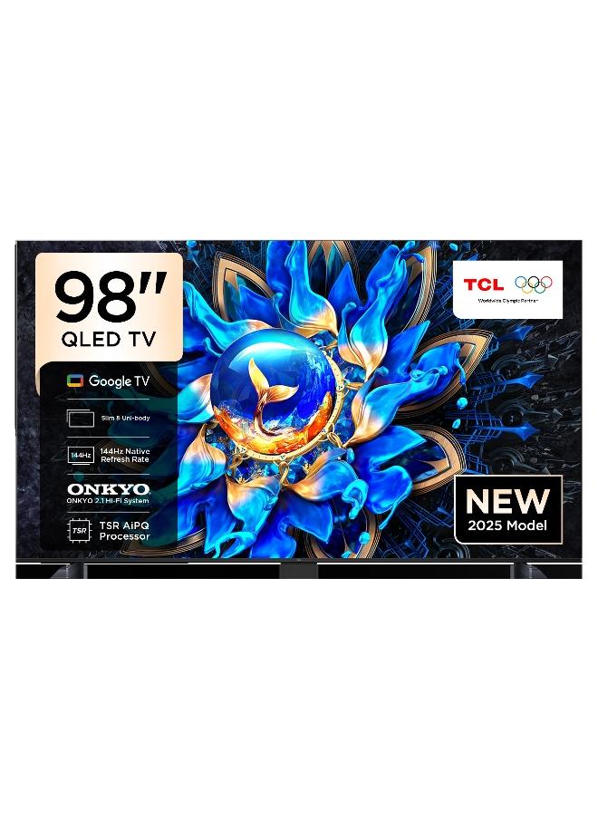 تلفاز ذكي 98 بوصة 4K QLED ملون كريستال كوانتم HDR 10+ للأ…