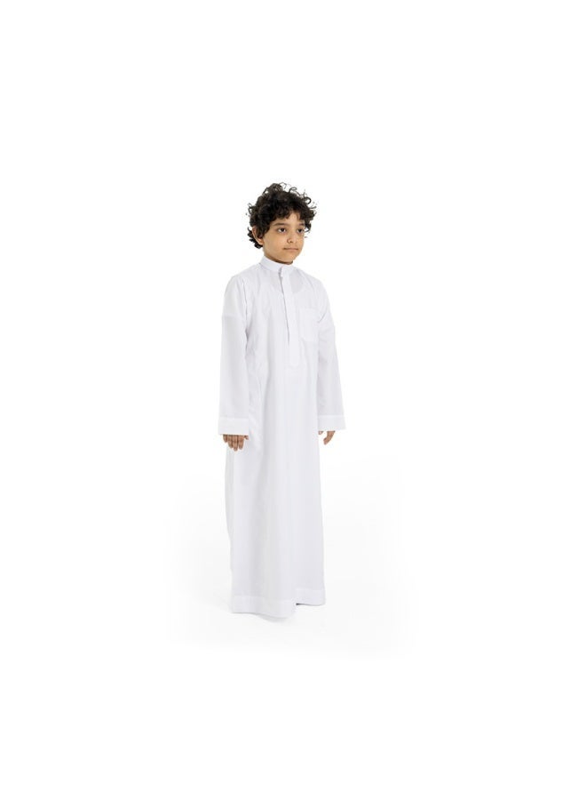 ثوب ولادي ابيض بسحاب من لبسون