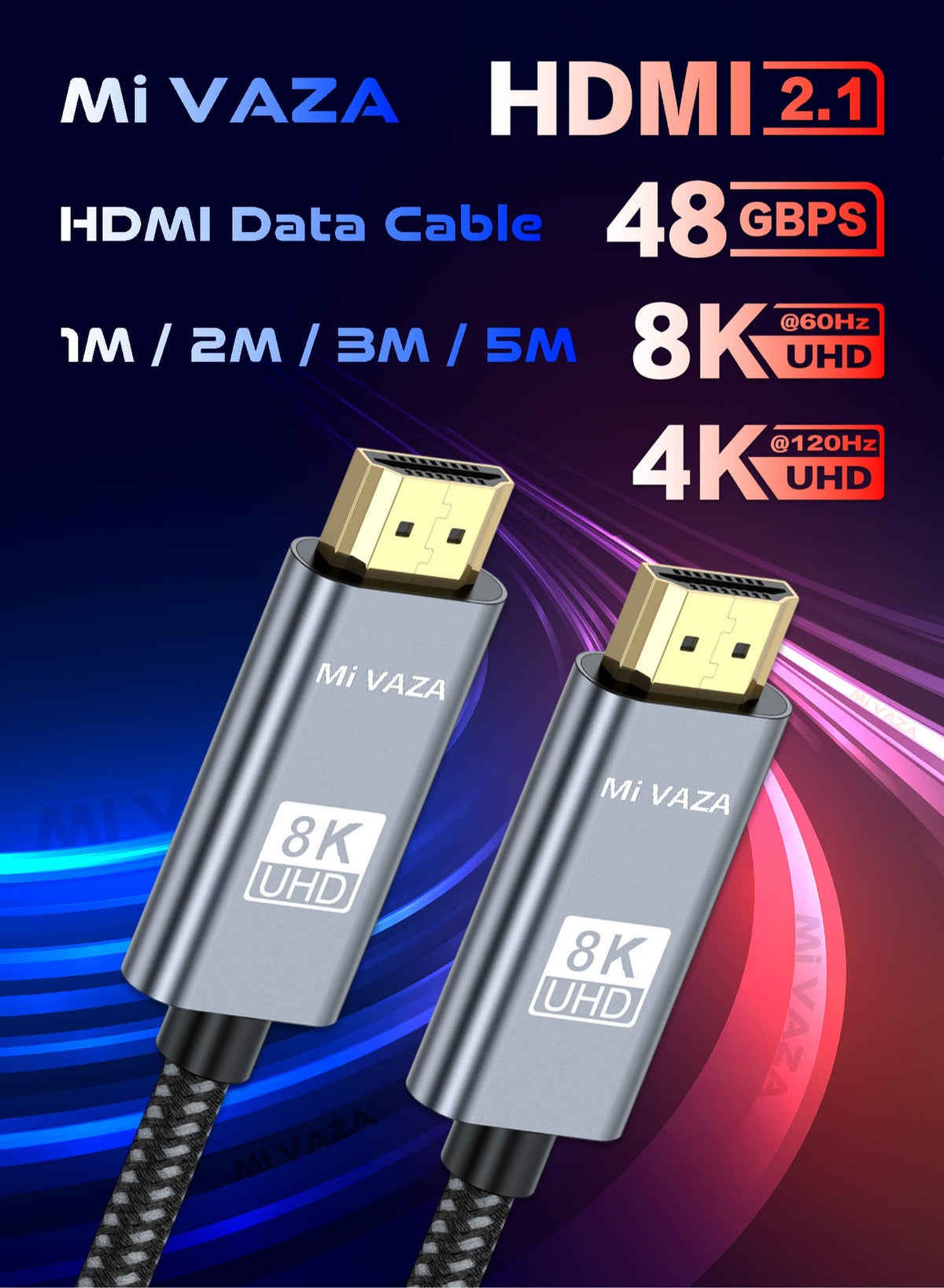 كابل HDMI 2.1 بدقة 8K - يدعم دقة 8K بتردد 60 هرتز، و4K بت…