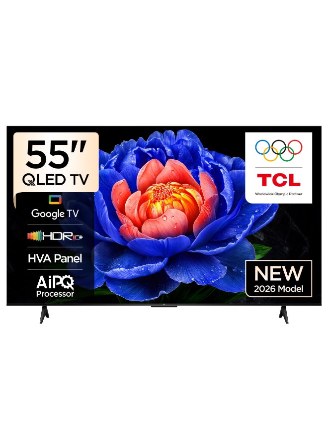 تلفاز ذكي 55 بوصة 4K UHD، QLED، Google TV، 2026، ضمان لمد…