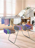 منشر غسيل و رف من الفولاذ المجلفن مزود برفين فضي 120x17.5…
