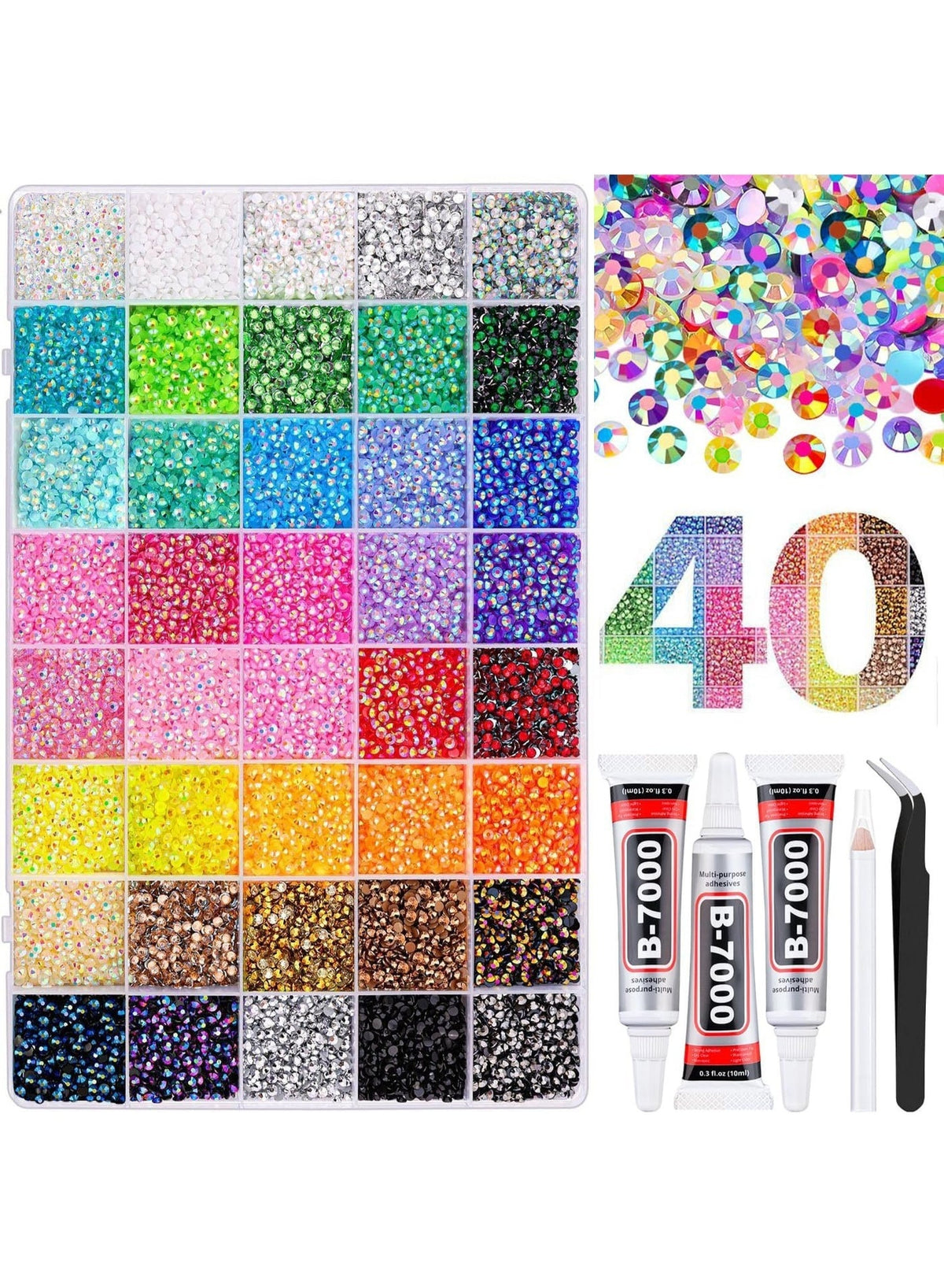 40 ألوان 32000pcs الراتنج جيلي راينستونز ل Bedazzling ، م…