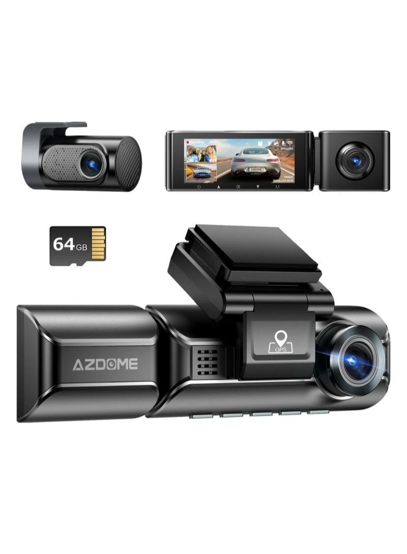 كاميرا سيارة داش كام AZDOME 4K M550 Max بثلاث قنوات، كامي…