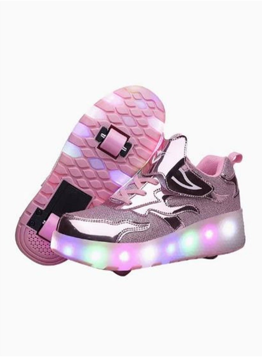 حذاء تزلج رياضي بضوء فلاش LED عصري لامع مع عجلات ونعل لاي…