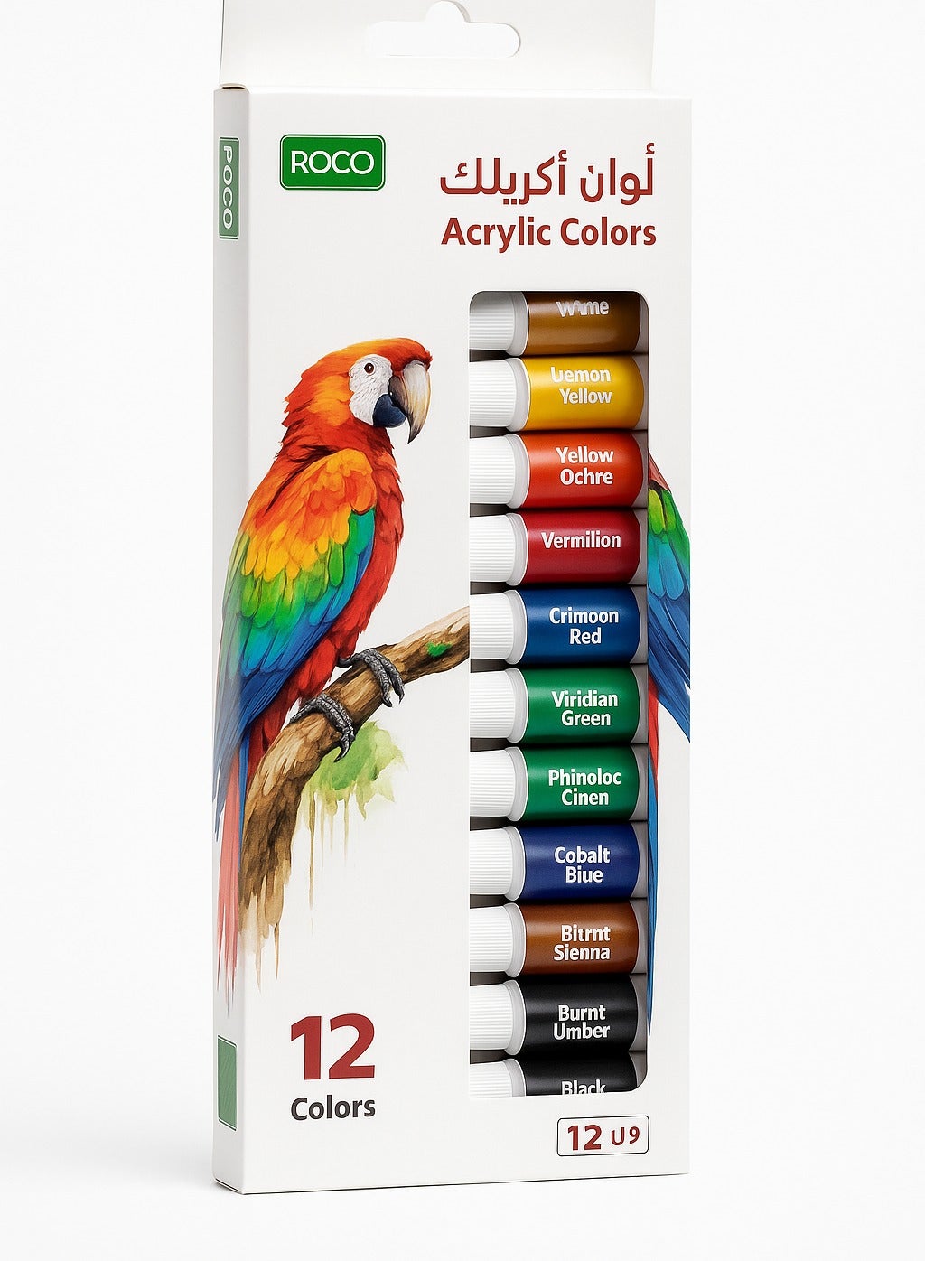 روكو طقم ألوان أكريليك مكون من 12 قطعة، 12 مل – ألوان متع…
