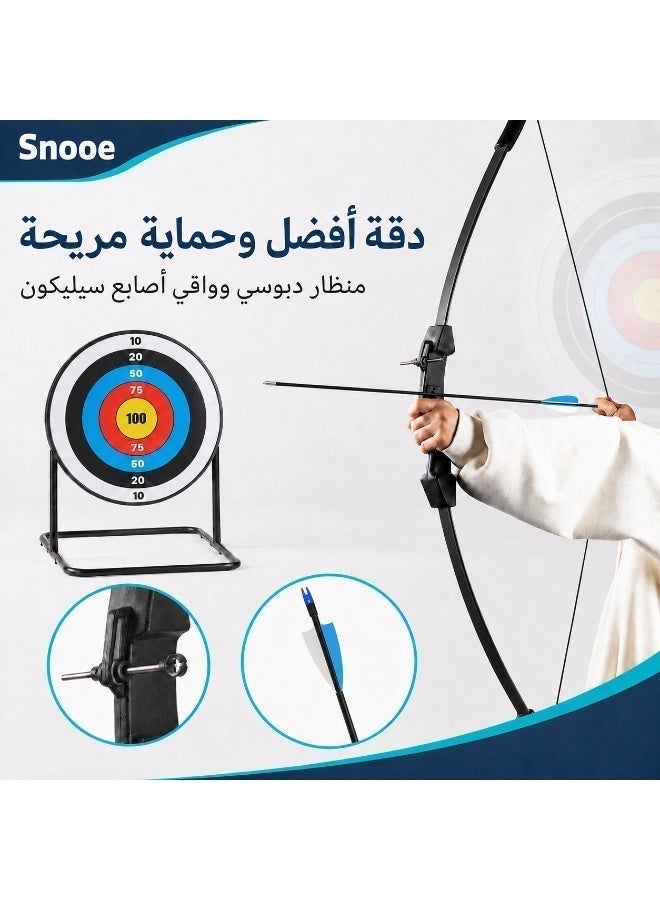 مجموعة القوس والسهم المنحني للأطفال من Snooe، قوس أسود قا…