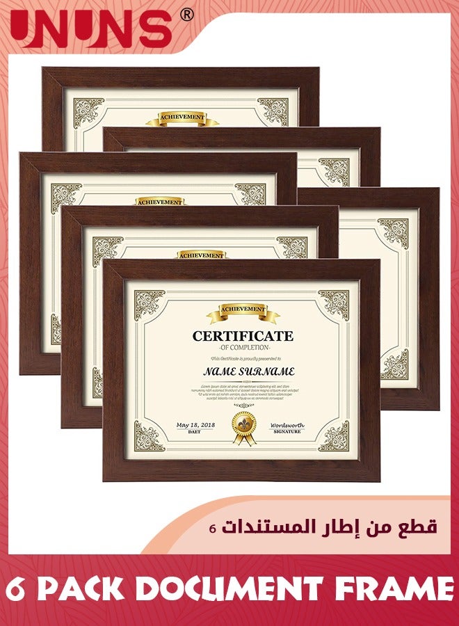 إطار مستند مقاس 8.5 × 11.7، مجموعة من 6 إطارات شهادة مستن…