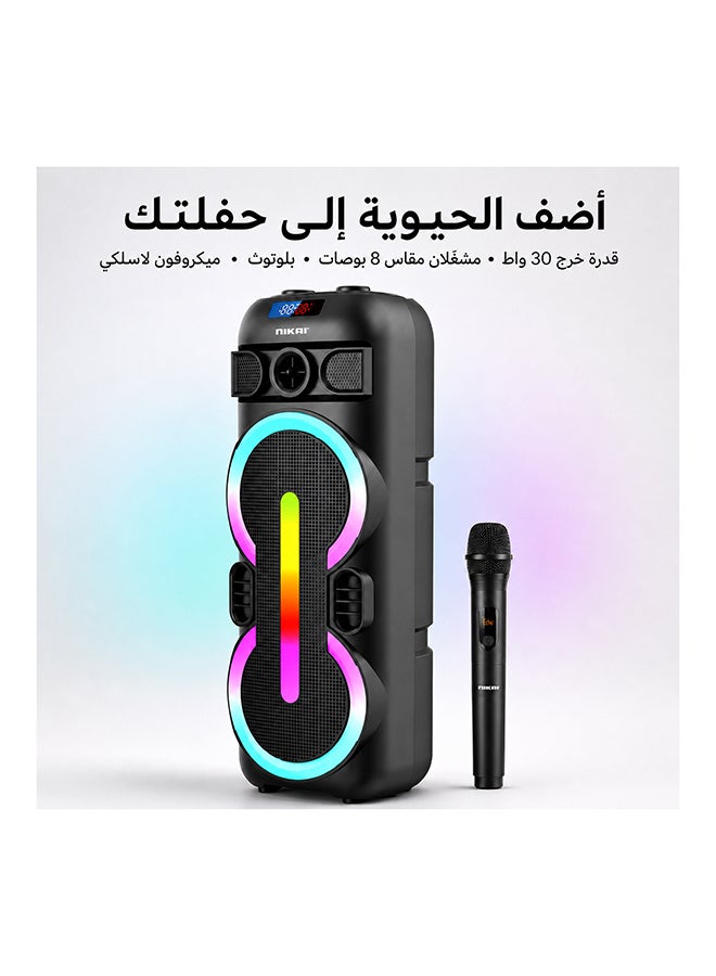 مكبرات صوت متعددة الوسائط للحفلات قابلة للشحن، 30 واط مع …