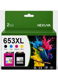 خراطيش حبر NEXUVA متوافقة HP 653XL (أسود + ثلاثي الألوان،…