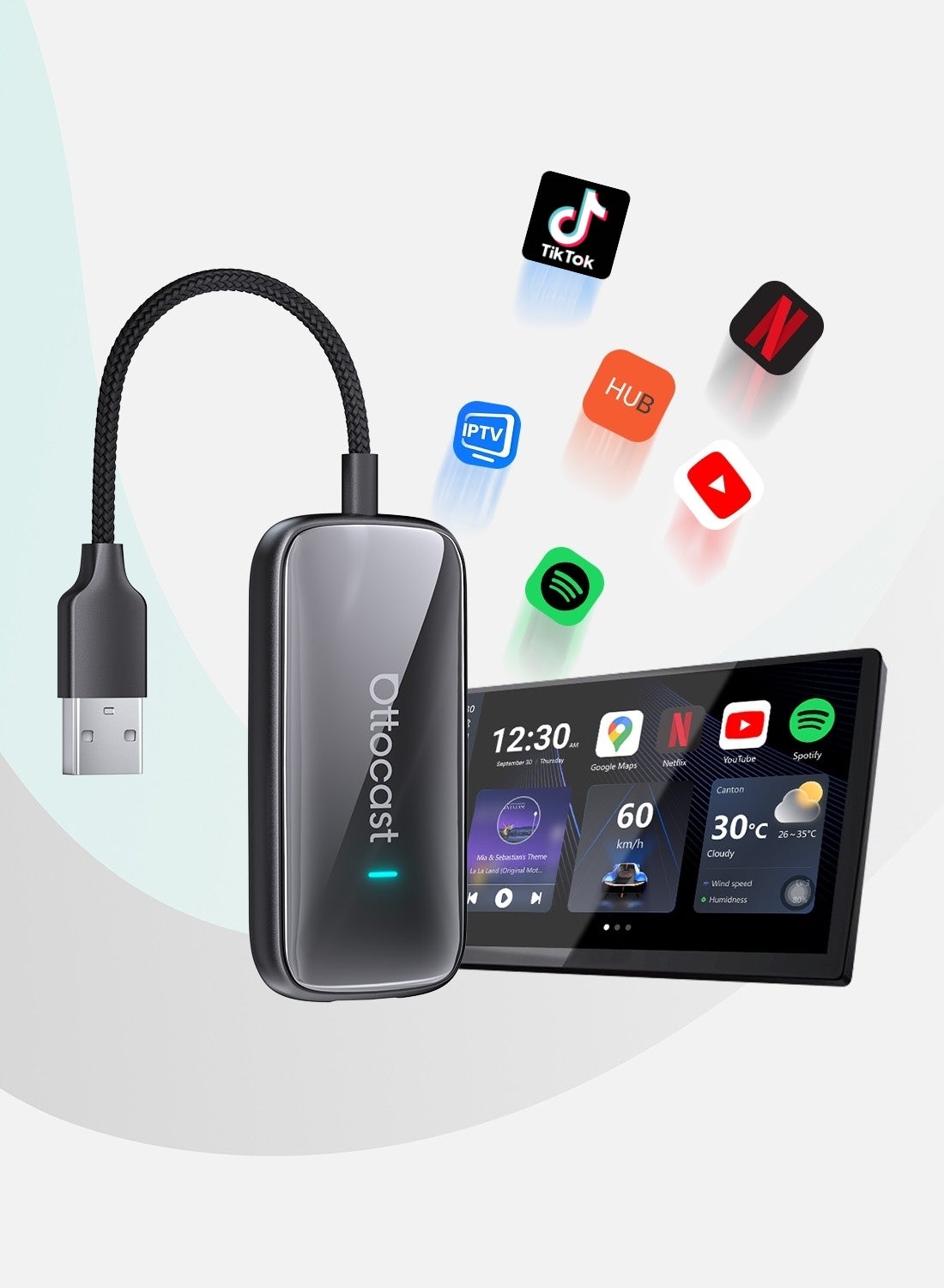 OTTOCAST Play2Video Ultra AI BOX بسعة 4+32 جيجابايت، يدعم…
