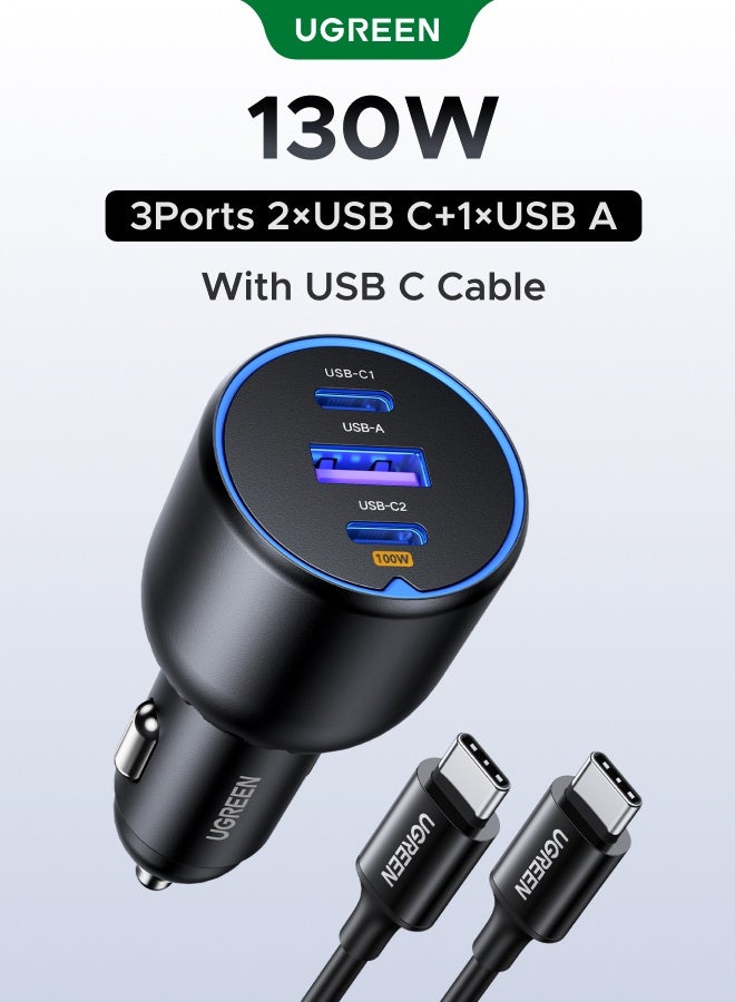 شاحن سيارة فائق السرعة 130 واط مع محول طاقة ب3 منافذ USB،…
