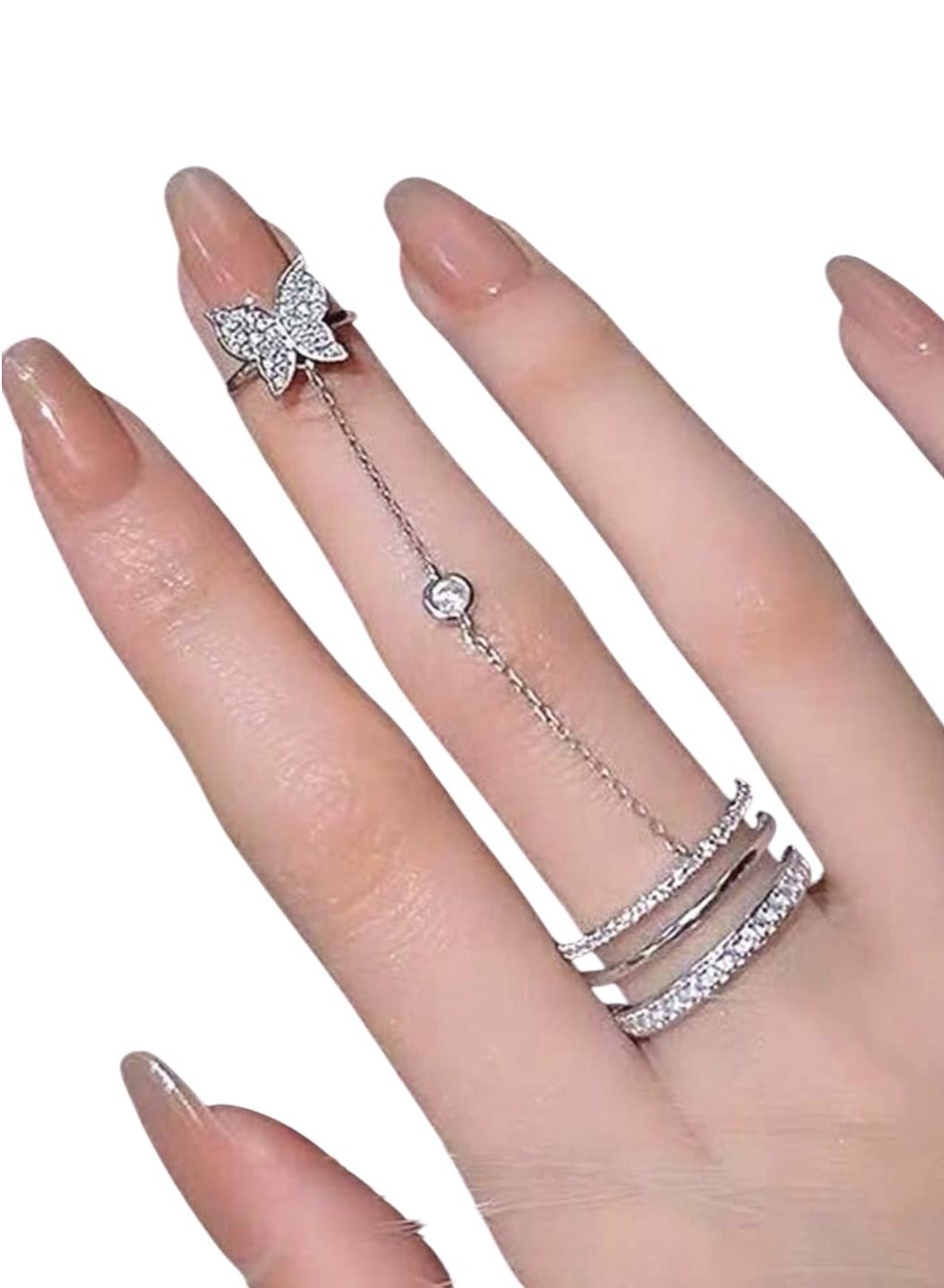 خاتم نسائي بتصميم عصري خاتم متصل بسلسة بشكل أنيق وجديد ال…