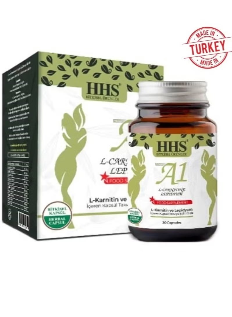 Hhs A1 L-Carnitine Lepidium - كبسولات عشبية 30 لفقدان الوزن