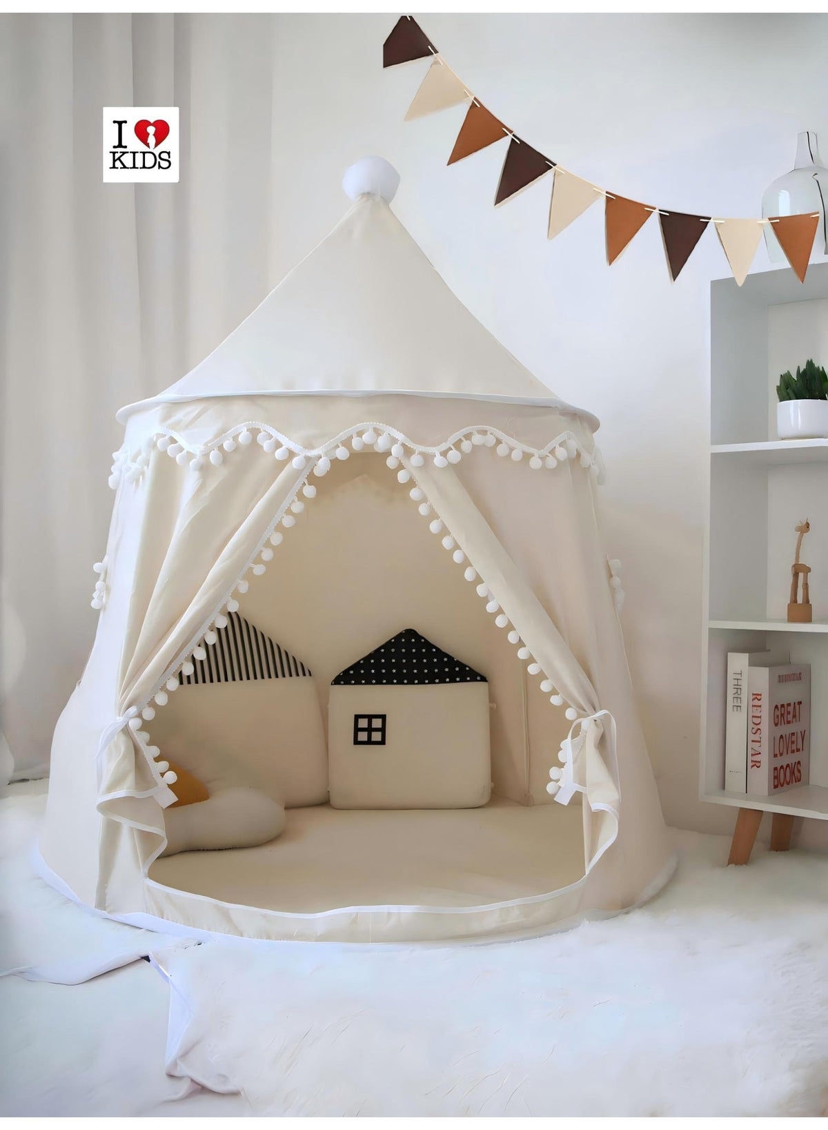 الأطفال القطن لعب الخيمة مع المثلث العلم قلعة Playhouse ،…