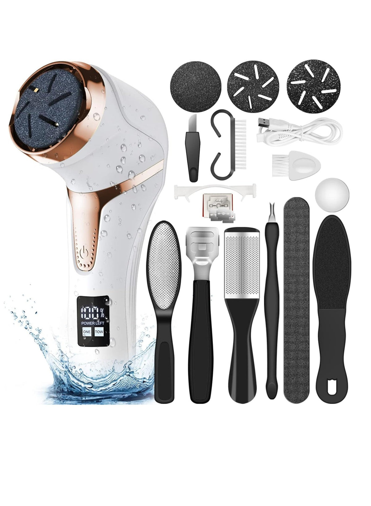 Electric Feet Callus Remover with Lint Vacuum, Rechargeab…