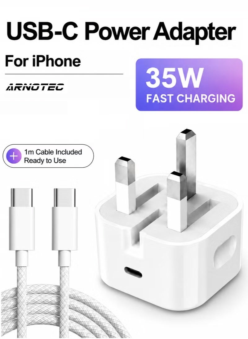 شاحن حائط سريع 35 واط USB-C PD مع قابس المملكة المتحدة وك…