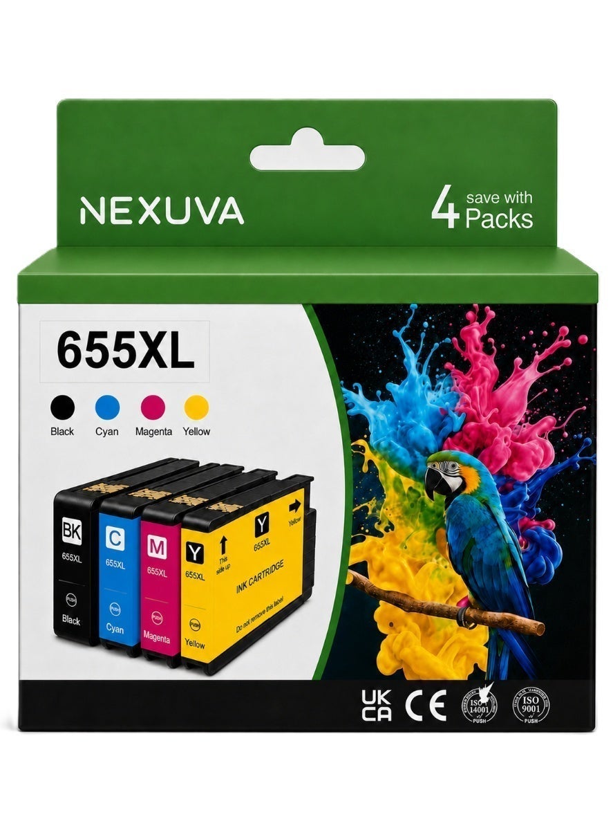 خراطيش حبر NEXUVA 655XL متوافقة مع طابعات HP Deskjet 3525…