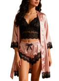 Women's Nightwear Set Silk Satin Sleepwear Pajamas Set - …