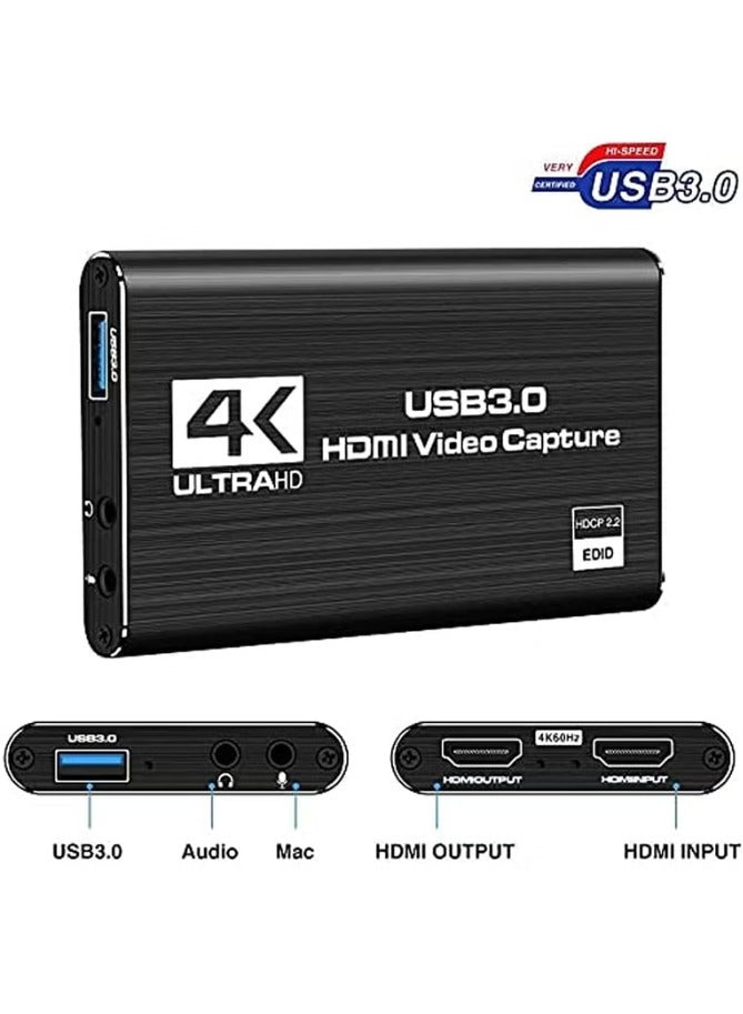 بطاقة التقاط فيديو 4K USB 3.0 1080P 60fps HDMI جهاز صوت، …