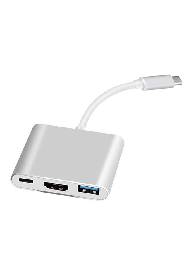محول USB 3.1 Type-C إلى منفذ تلفاز HDMI عالي الوضوح فضي