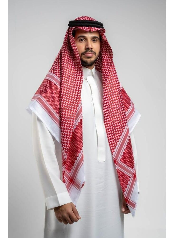شماغ كلاسيكي رجالي احمر من لبسون