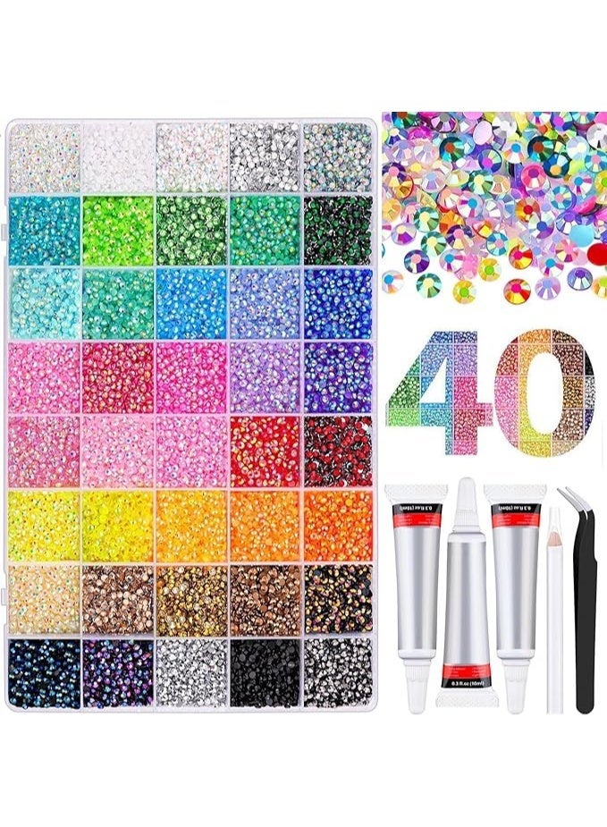 40 ألوان 32000pcs الراتنج جيلي راينستونز ل Bedazzling ، م…