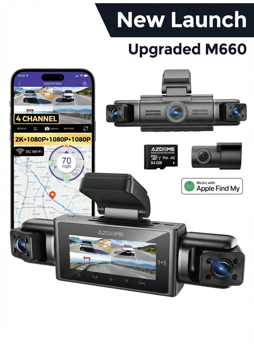 كاميرا داش كام M350 (الجيل الأحدث من M660) رباعية القنوات…