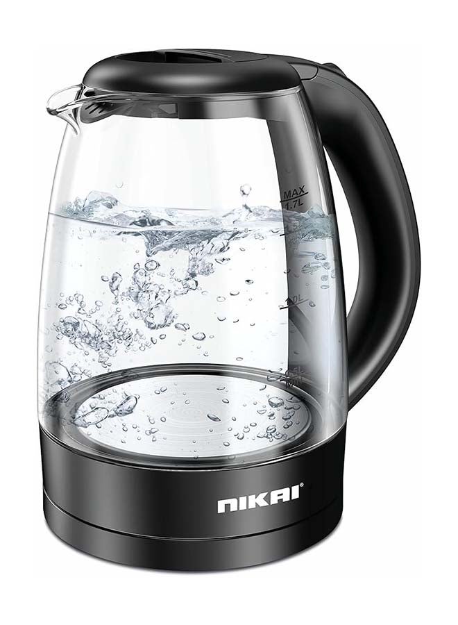 غلاية كهربائية بدون سلك 1.7 L 2200 W NK323G أسود/ شفاف