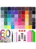 Bedazzling Kit 48000PCs 60 ألوان الراتنج جيلي الراينستونز…
