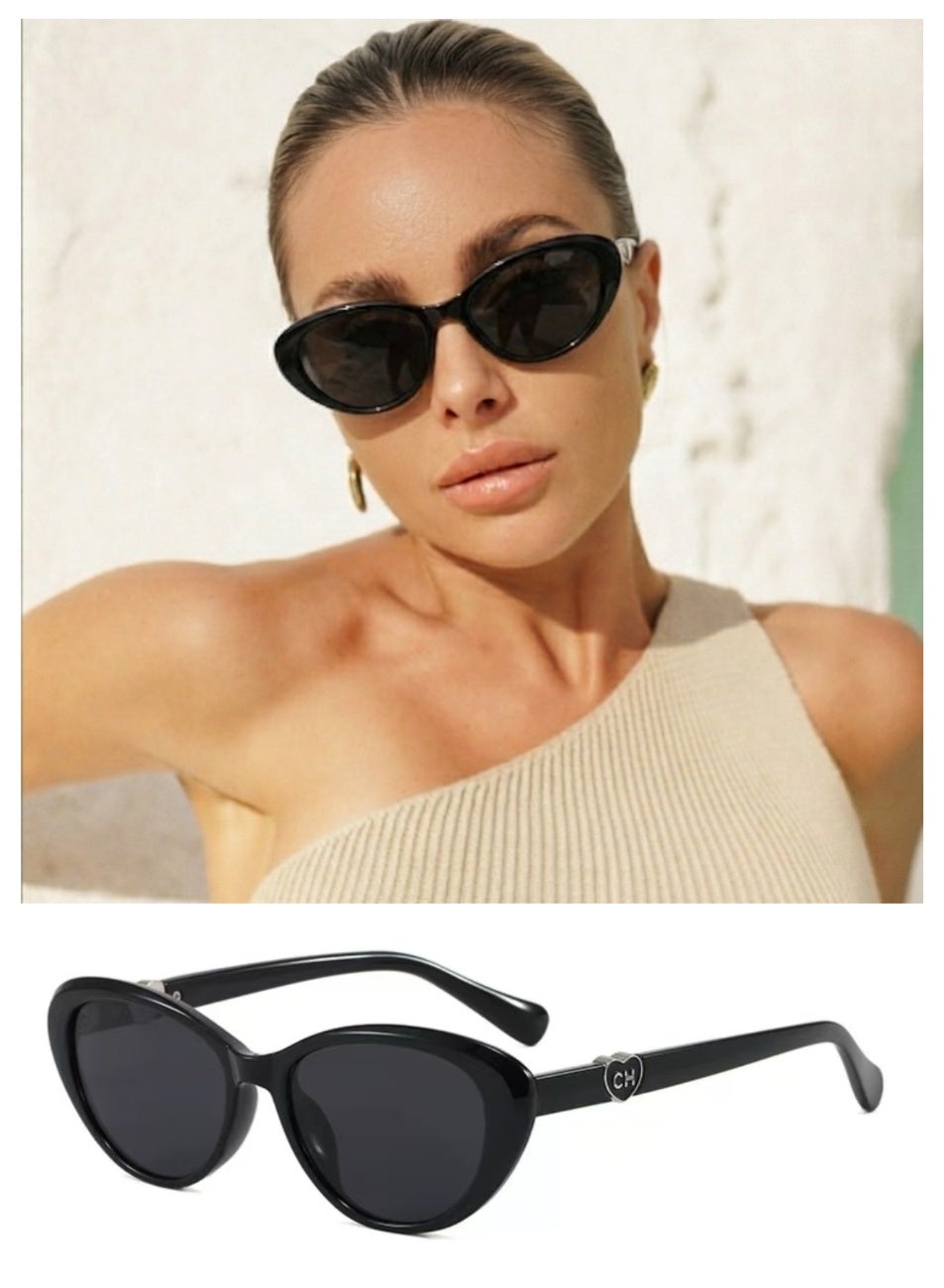 Women's Retro Cat Eye Sunglasses, Trendy Stylish Lightwei…