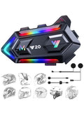 Motorcycle Helmet Speakers with 16-Types RGB Dazzling Lig…