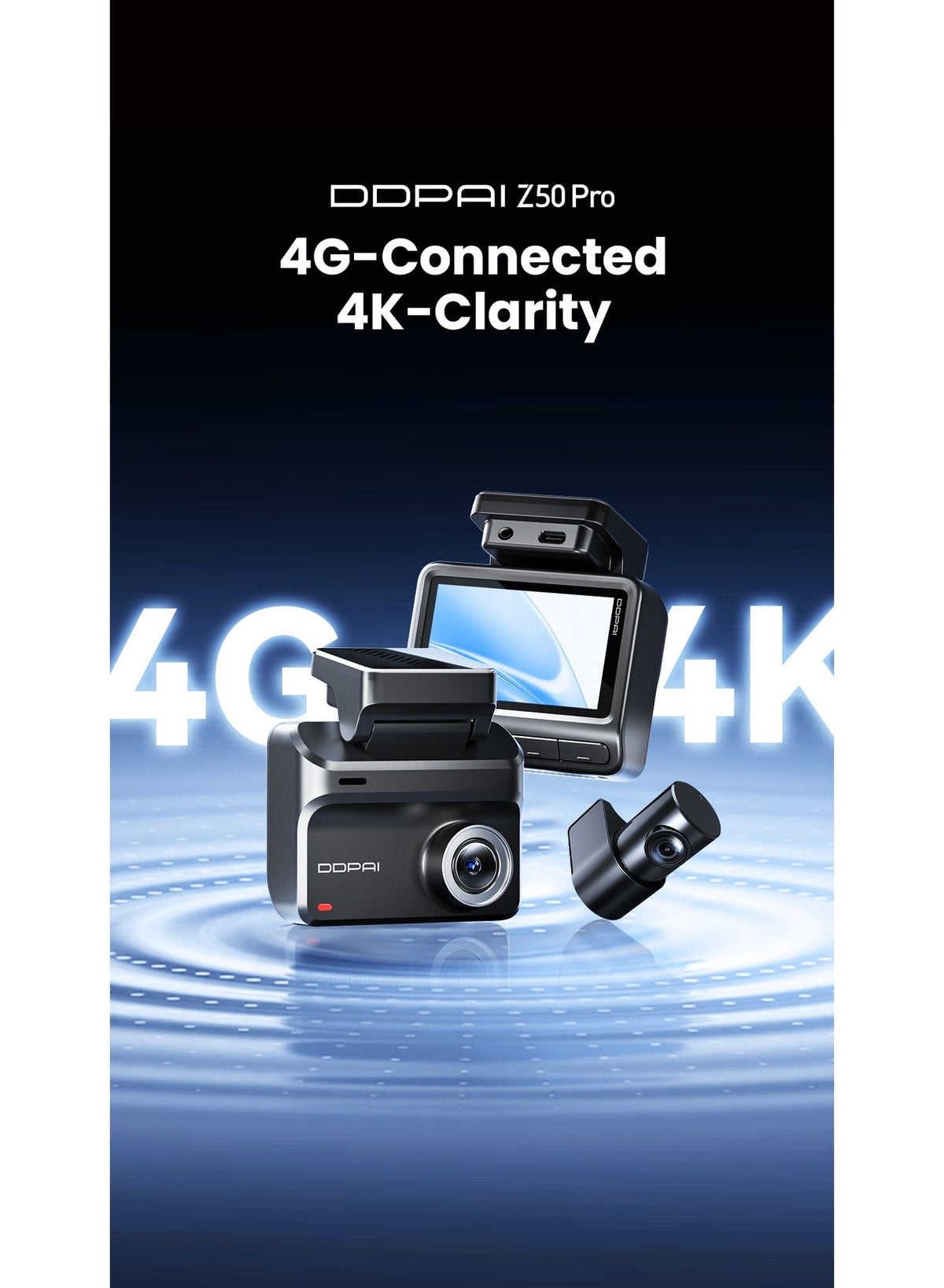 كاميرا داش كام DDPAI Z50 Pro ثنائية القنوات بدقة 4K + 108…