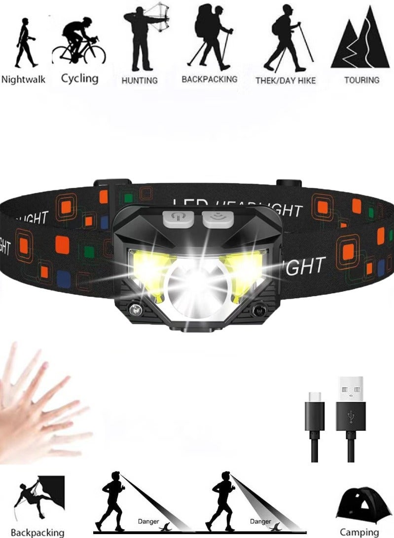 مصباح أمامي LED، 1200 لومن – فائق الخفة وقابل لإعادة الشح…