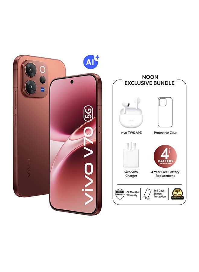 V70 5G AI ثنائي الشريحة خشب الصندل بني 12GB 256GB مع هداي…