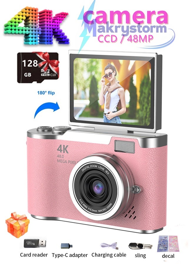 4k CCD Digital Zoom الطالب الكاميرا الرقمية 48MP كاميرا ا…