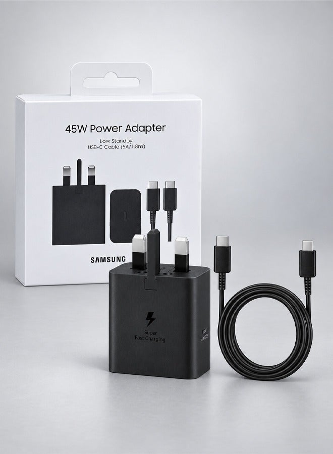 محول طاقة 45 واط مع كابل USB-C 5A بطول 1.8 متر للشحن السر…