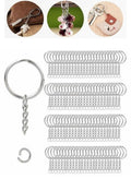 100pcs حلقات سلسلة مفاتيح تقسيم معدني مع حلقة مفتاح الفضة…