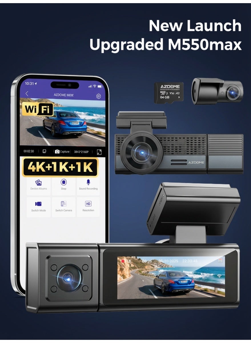 كاميرا سيارة M500 (الجيل الأحدث من M550 Max) بدقة فائقة 4…